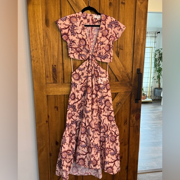 A.L.C Alexandria Gathered Cut Out Floral Dress - Picture 2 of 8